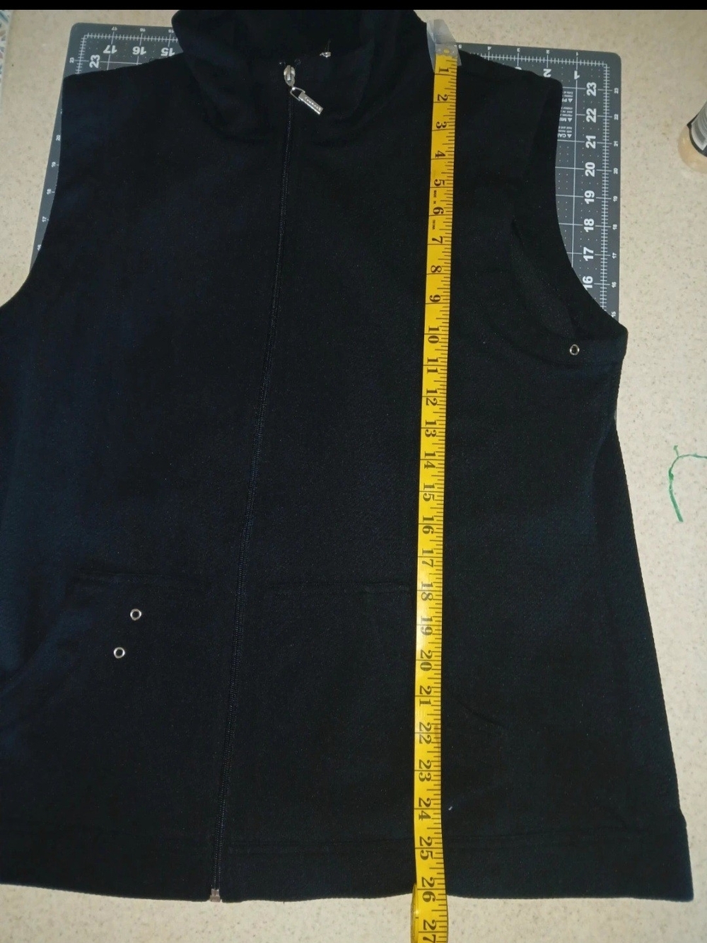 Allison Daley Black Knit Top with Purple Logo Tag